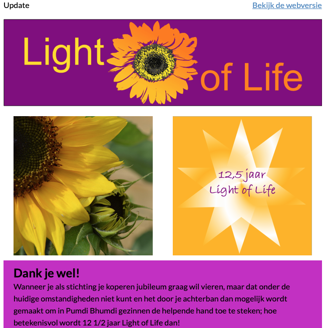 Update actie Light of Life